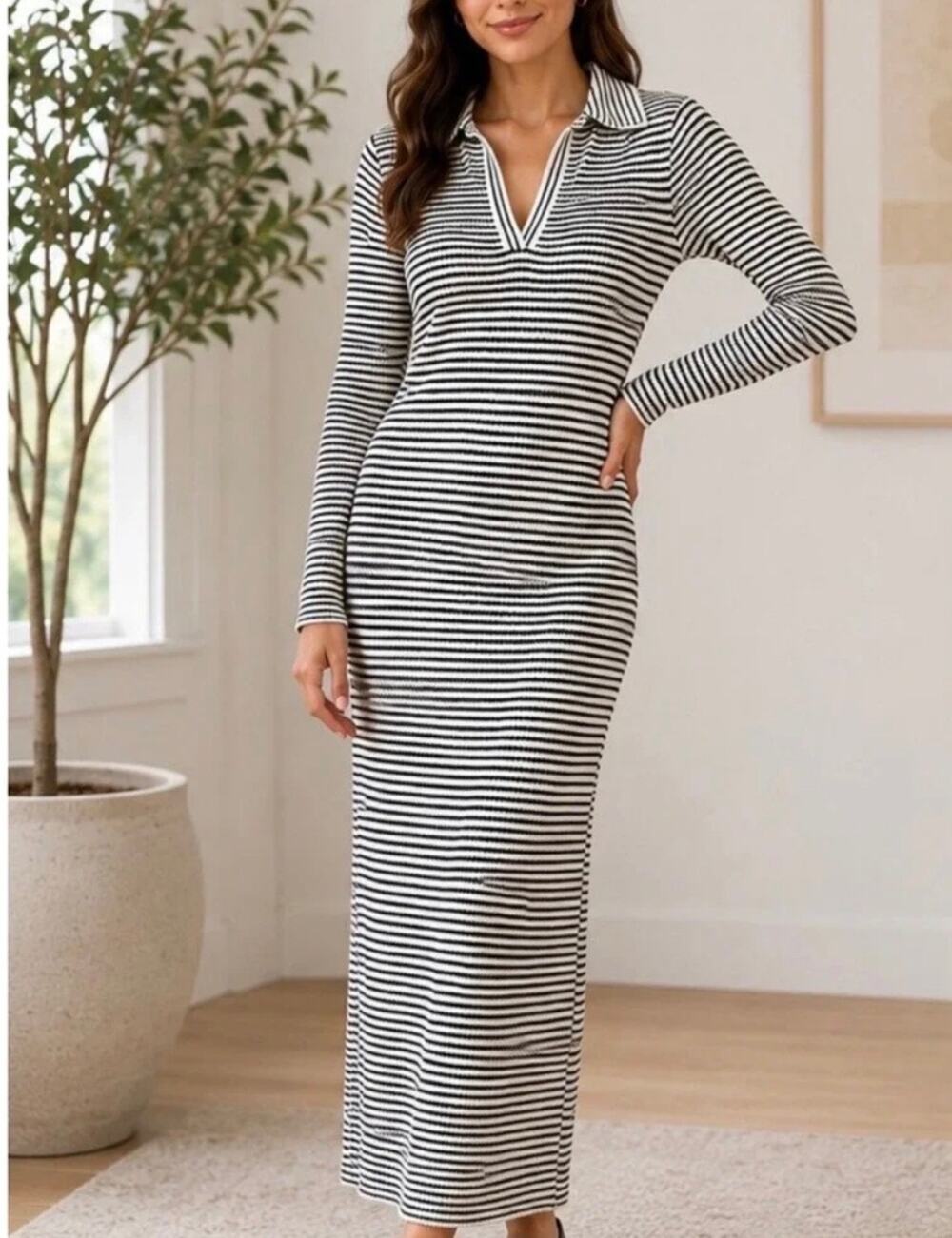 A New Day Size S Knit Maxi Dress with Slip Dress Underneath